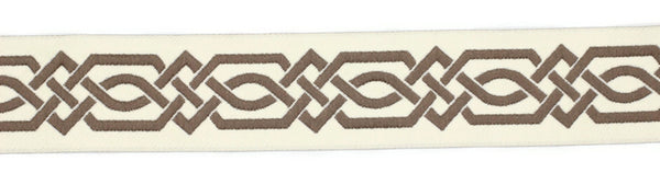 35 mm Brown Celtic Claddagh 1.37 (inch) | Celtic Ribbon | Embroidered Woven Ribbon | Jacquard Ribbon | 35mm Wide | 35272