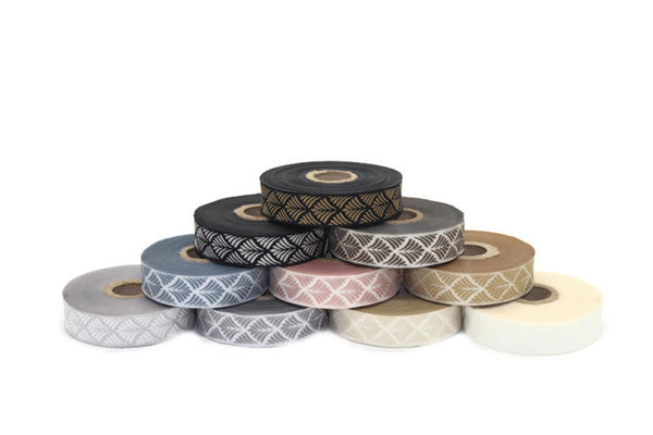 20 mm Seashell   0.78 (inch) | SeaShell Ribbon | Embroidered Woven Seashell Ribbon | Jacquard Ribbon | 20 mm Wide | 20273