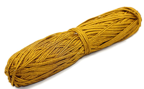 50 Meters 5 mm Thick Soutache Cord, Metallic Orange Braid Cord, 5 mm Twisted Cord