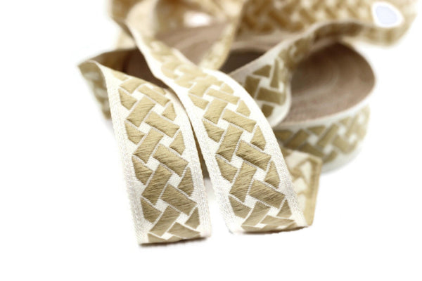 20mm Golden Knot 0.78 (inch) | Jacquard Trim | Embroidered Woven Ribbon | Jacquard Ribbon | Sewing Trim | 20 mm Wide | 20274