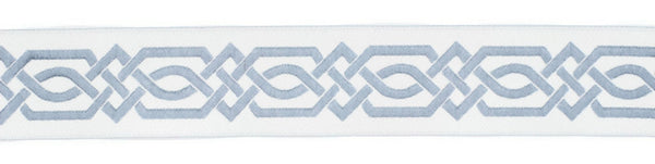 35 mm Blue Celtic Claddagh 1.37 (inch) | Celtic Ribbon | Embroidered Woven Ribbon | Jacquard Ribbon | 35mm Wide | 35272
