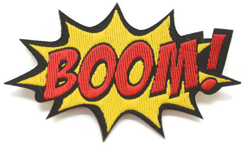 Boom Patch 2 Inch Iron On Patch Embroidery, Custom Patch, High Quality Sew On Badge for Denim, Sew On Patch, Applique
