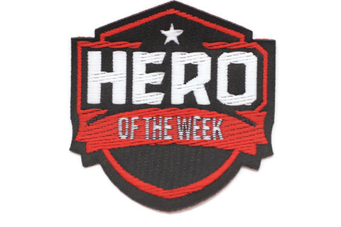 Hero of the Week Patch 1.9 Inch Iron On Patch Embroidery, Custom Patch, High Quality Sew On Badge for Denim, Sew On Patch, Applique