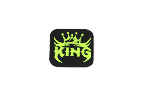 Neon Green King Patch 1.6 Inch Iron On Patch Embroidery, Custom Patch, High Quality Sew On Badge for Denim, Sew On Patch, Applique