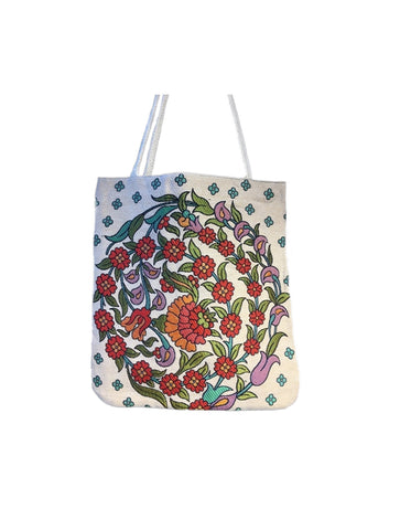 Dragon Flower Vintage Style Ethnic Turkish Boho Shoulder Medium Tote Bag, Kilim Bag, Geometric Bag, Hippie Bag, Shoulder Bag, Purse Bag
