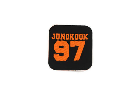 Neon Orange JungKook BTS Patch 1.8 Inch Iron On Patch Embroidery, Custom Patch, High Quality Sew On Badge for Denim, Sew On Patch, Applique