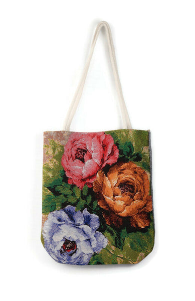 Roses Vintage Style Ethnic Turkish Boho Shoulder Medium Tote Bag, Kilim Bag, Geometric Bag, Hippie Bag, Shoulder Bag, Purse Bag