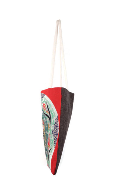 Tulips Fountain Tote Bag, Slouchy bag, Hobo Woven Shoulder bag, Kilim Bag Tribal Boho Bag Purse, Summer sling bag