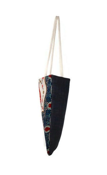 Kiziloren Tulips Fountain Tote Bag, Slouchy bag, Hobo Woven Shoulder bag, Kilim Bag Tribal Boho Bag Purse, Summer sling bag