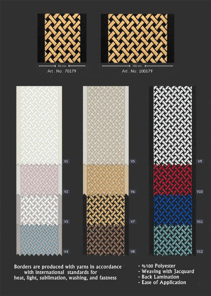 100 mm  Gold Black Embroidered Ribbons (3.93 inch), Jacquard Trims, Sewing Trim, drapery trim, Curtain trims, Jacquard Ribbons, 179 V7