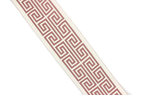 Pink 100 mm Embroidered Ribbons (3.93 inch), Jacquard Trims, Sewing Trim, Drapery Trim, Curtain Trims, Jacquard Ribbons, 176 V5
