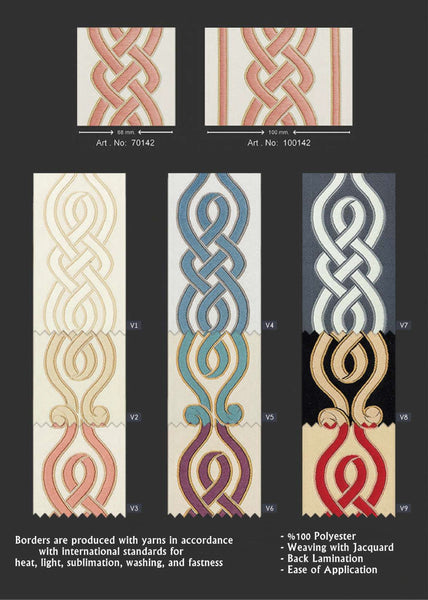 68 mm Embroidered Ribbons (2.67 inch), Jacquard Trims, Sewing Trim, drapery trim, Curtain trims, Jacquard Ribbons, trim for drapery, 142 V7