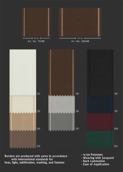 100 mm Jacquard Ribbon for Drapery (3.93 inch), Qulting Trim, Drapery Fabric, Modern Upholstery Fabric by the Yard 188 V5