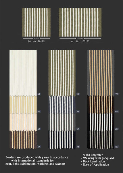 68 mm White-Gray  Embroidered Ribbons (2.67 inch), Jacquard Trims, Drapery Trimming, Curtain trims, Jacquard Ribbons, trim drapery, 175 V7