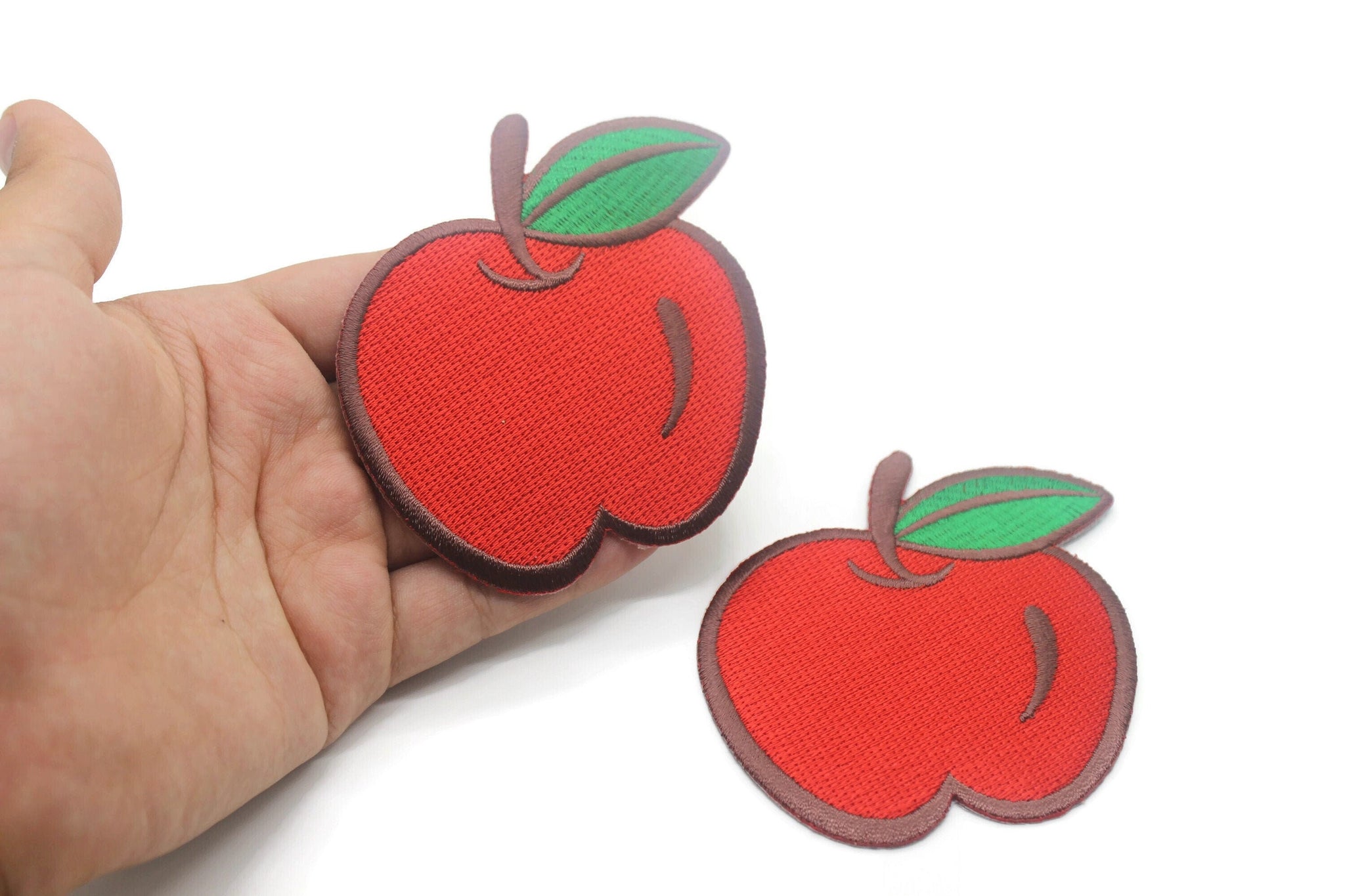 12 Pcs Apple Patch 3.58 Inch Iron On Patch Embroidery, Custom Patch, High Quality Sew On Badge for Denim, Sew On Patch, Fruit Appliques
