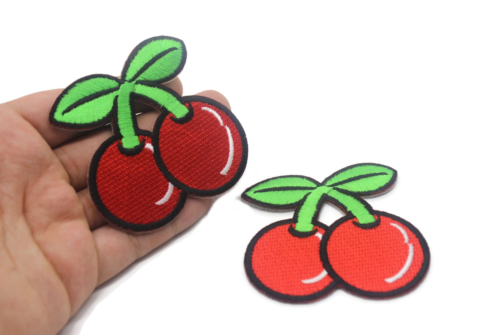 12 Pcs Cherry V2 Patch 2.67 Inch Iron On Patch Embroidery, Custom Patch, High Quality Sew On Badge for Denim, Sew On Patch, Fruit Patches