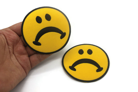 12 Pcs Sad Face Patch 3.16 Inch Iron On Patch Embroidery,  Sorry Patch, High Quality Sew On Badge for Denim, Sew On Patch, Unhappy Applique