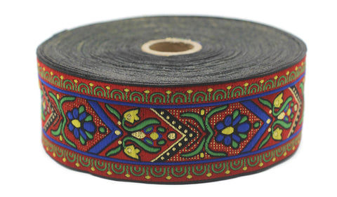50mm Bohemian Ikat Ribbon | Woven ribbon | Jacquard Trim (1.96 inches) Jacquard Ribbon | Vintage Ribbon |  Ethnic Trim | Embroidered