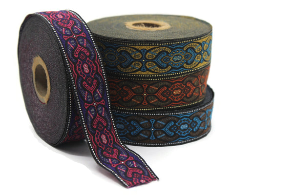 25 mm Mystic jacquard Ribbons (0.98 inches) Sewing Crafts, ribbon trim,  jacquard trim, craft supplies, collar supply, trim, 25808