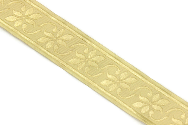 35 mm Cream Celtic Violet Jacquard Ribbon (1.37 inches), Celtic Tapestry, Jacquard trim, Drapery Trim, Upholstery Fabric 35084