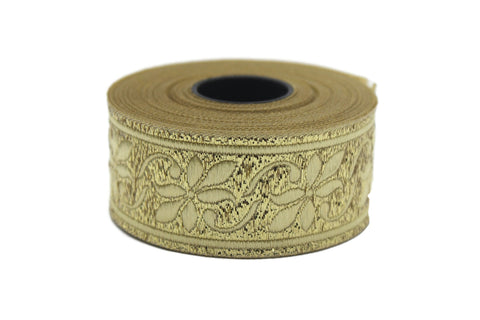 35 mm Metallic Gold Celtic Violet Jacquard Ribbon (1.37 inches), Celtic Tapestry, Jacquard trim, Drapery Trim, Upholstery Fabric 35084