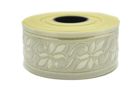 35 mm Ivory Celtic Violet Jacquard Ribbon (1.37 inches), Celtic Tapestry, Jacquard trim, Drapery Trim, Upholstery Fabric 35084