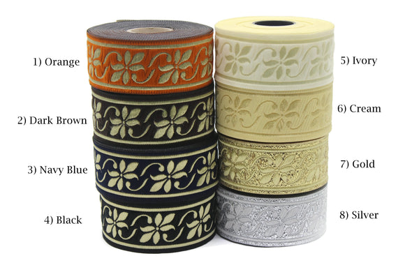 35 mm Celtic Violets 1.37 (inch) | Celtic Ribbon | Embroidered Woven Ribbon | Jacquard Ribbon | 35mm Wide | 35977