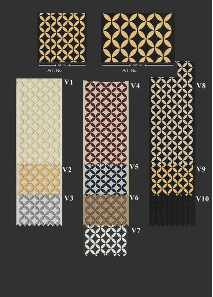 68 mm Embroidered Ribbons (2.67 inch), Jacquard Trims, Sewing Trim, drapery trim, Curtain trims, Jacquard Ribbons, trim for drapery, 185 V4