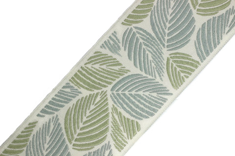 68 mm Tropical Leaves Drapery Ribbons (2.67 inch), Jacquard Trims, Sewing Trim, drapery trim, Curtain trims, trim for drapery, 196 V2