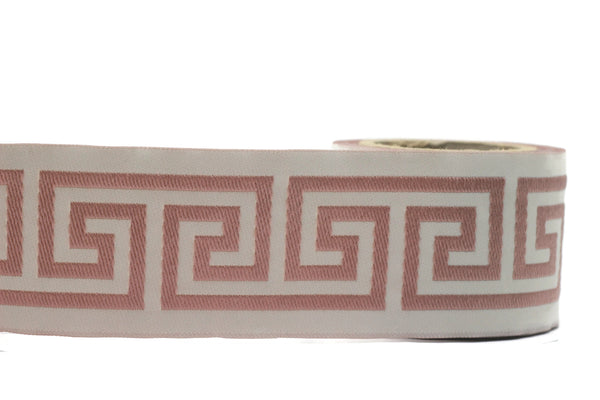 68 mm Greek Key Ribbon Trim (2.67 inch), Jacquard Trims for your Drapes, Curtains, Drapery Banding, Drapery Trim Tape V5 176