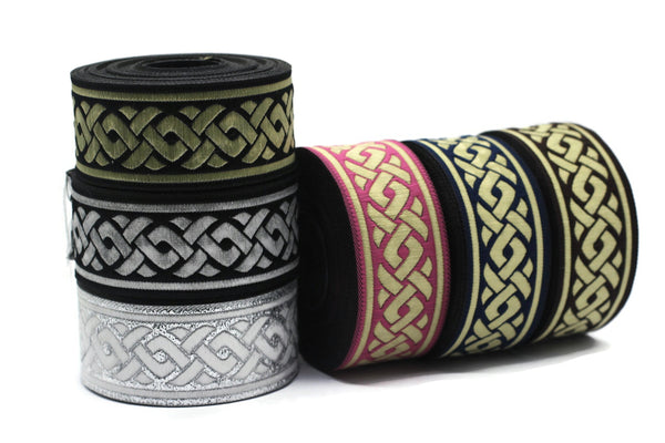 35 mm Knot 1.37 (inch) | Jacquard Trim | Embroidered Woven Ribbon | Jacquard Ribbon | Sewing Trim | 35mm Wide | 35069