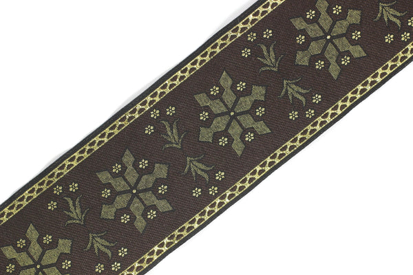 50 mm Snowflake ribbon, Jacquard Trims (1.96 inches), Vintage Ribbons, Decorative Ribbons, Sewing Trim, Jacquard ribbon,  CNK03