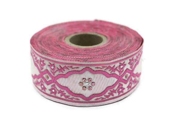 35 mm Andalusia Jacquard ribbon, (1.37 inches), trim by the yard, Embroidered ribbon, Sewing trim, Scroll Jacquard trim, 35800