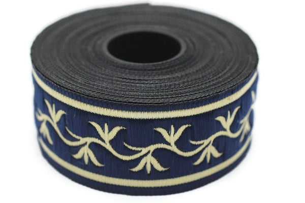 35 mm ivy Jacquard ribbon, (1.37 inches), trim by the yard, Embroidered ribbon, Sewing trim, Scroll Jacquard trim, 35073