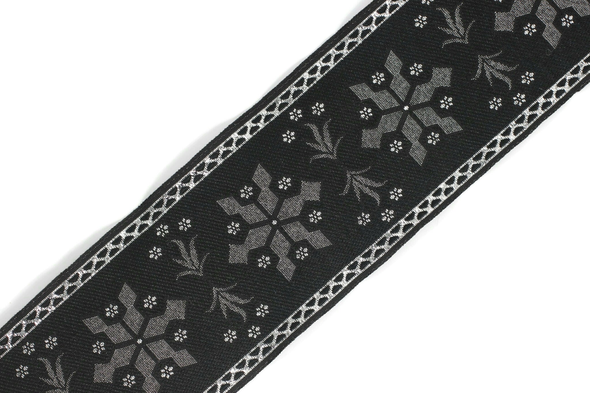 50 mm Snowflake ribbon, Jacquard Trims (1.96 inches), Vintage Ribbons, Decorative Ribbons, Sewing Trim, Jacquard ribbon,  CNK03