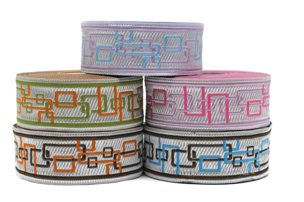 35 mm Lilac/Pink New Age jacquard Ribbons (1.37 inches) Sewing Crafts, ribbon trim,  jacquard trim, craft supplies, collar supply, CNK07