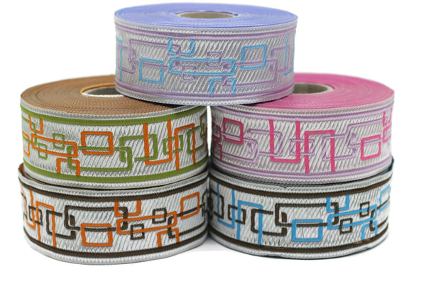 35 mm Orange/Brown New Age jacquard Ribbons (1.37 inches) Sewing Crafts, ribbon trim,  jacquard trim, craft supplies, collar supply, CNK07
