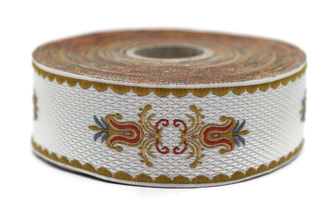32 mm Two Pineapples 1.25 (inch) | Jacquard Trim | Embroidered Woven Ribbon | Jacquard Ribbon | Sewing Trim | 32mm Wide