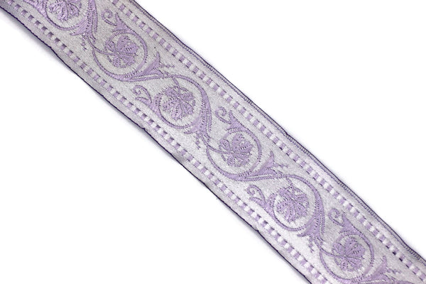 35 mm Lilac Wildflower ribbon, Jacquard Trims (1.37 inches), Vintage Ribbons, Decorative Ribbons, Sewing Trim, Trimming, CNK08