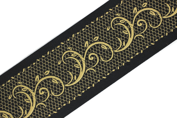 68 mm Embroidered Ribbons (2.67 inch), drapery trim, Curtain trims, Drapes, Curtains, Drapery Banding, upscale designer draperies 189 V4