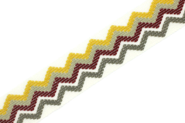 35 mm Zigzag Woven jacquard ribbons (1.37 inches, embroidered trim, jacquard trim, novelty ribbon, rainbow trim, craft supplies)