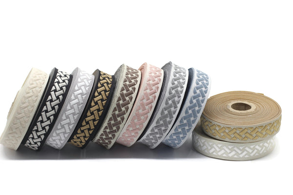 20mm Knot 0.78 (inch) | Jacquard Trim | Embroidered Woven Ribbon | Jacquard Ribbon | Sewing Trim | 20 mm Wide | 20274