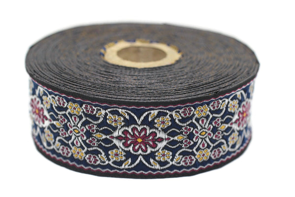 35 mm Japanese Yuzen Jacquard Ribbons (1.37 inches), Upholstery Fabric, Woven Trim, Drapery Curtain Making Border 35939