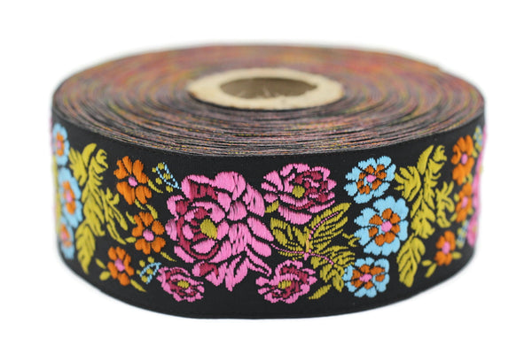 35mm Floral Embroidered ribbon, 1.37 inche, Vintage Jacquard, Floral ribbon, Sewing trim, Jacquard trim, Jacquard ribbon, 35097