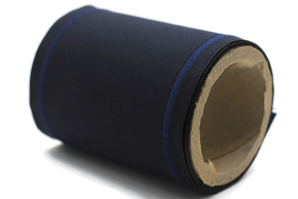 100 mm Dark Blue Embroidered Ribbons (3.93 inch), Jacquard Trims, Sewing Trim, drapery trim, Curtain trims, trim for drapery, 188 V9