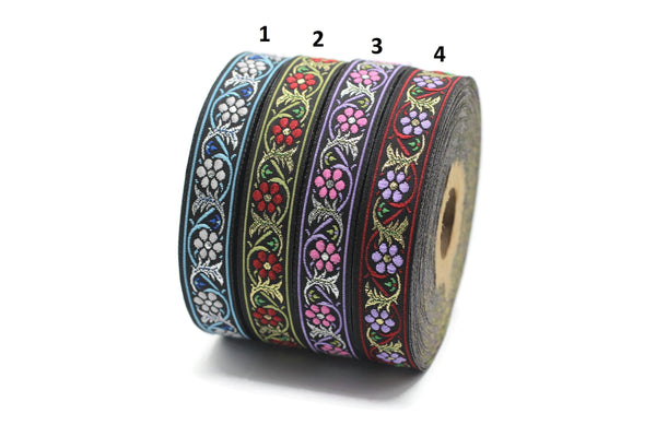 16 mm Bavarian Spring Time Floral Jacquard trim (0.62 inches), floral ribbon, Tapes, Band, Jacquard ribbons, Ruban, fabric trim, 16904
