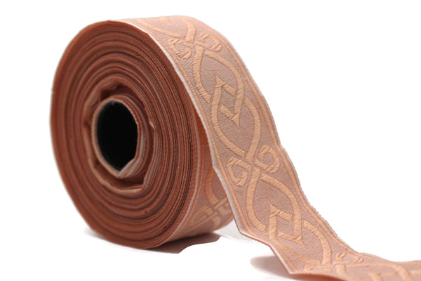 35 mm Somon Celtic Shadow 1.37 (inch) | Celtic Ribbon | Embroidered Woven Ribbon | Jacquard Ribbon | 35mm Wide | Jacquard trim, 35972