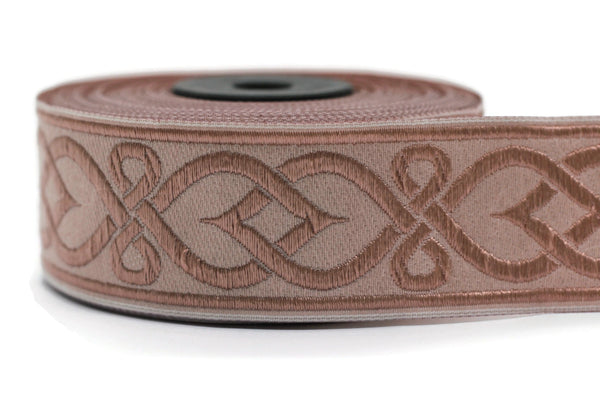 35 mm Powder Celtic Shadow 1.37 (inch) | Celtic Ribbon | Embroidered Woven Ribbon | Jacquard Ribbon | 35mm Wide | Jacquard trim, 35972