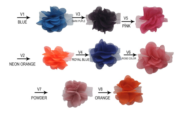50 mm Powder Chiffon Flower,Fluffy Flowers For Hair Accessories,Rose Trim,Shabby Chiffon Flower Headbands,Chiffon Trim,Sewing,Artificial