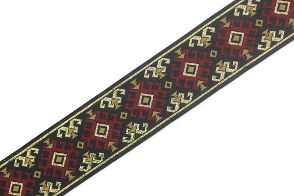 35 mm Snowy Metallic jacquard ribbons 1.37 inches, Snowy embroidered trim, woven trim, woven jacquards, woven border, 35953